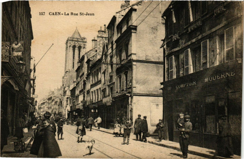 Carte postale ancienne Caen - La Rue Saint-Jean à Caen