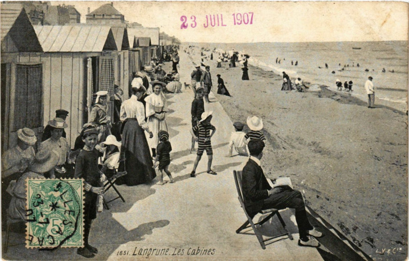 Carte postale ancienne Langrune - Les Cabines
