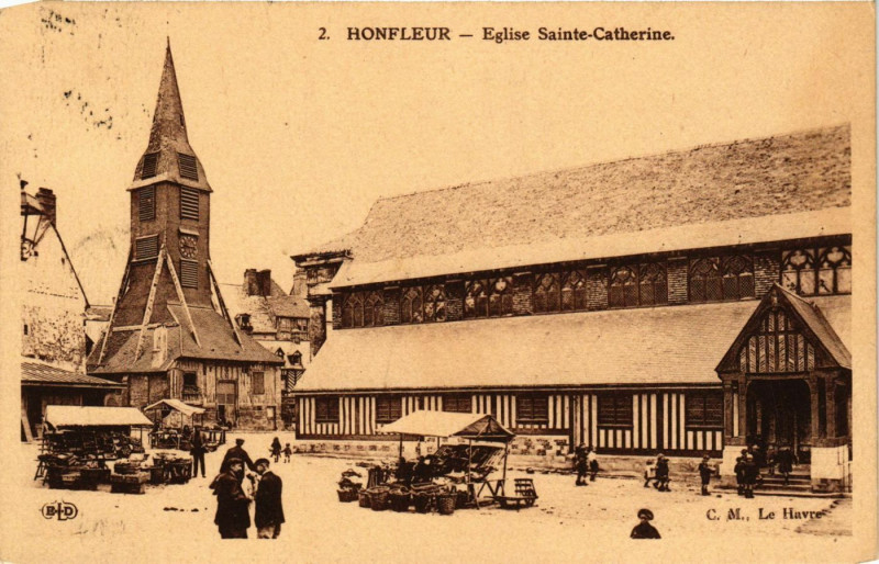 Carte postale ancienne Honfleur - Eglise Sainte-Catherine à Honfleur