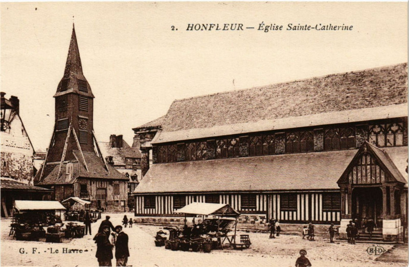 Carte postale ancienne Honfleur - Eglise Sainte-Catherine à Honfleur