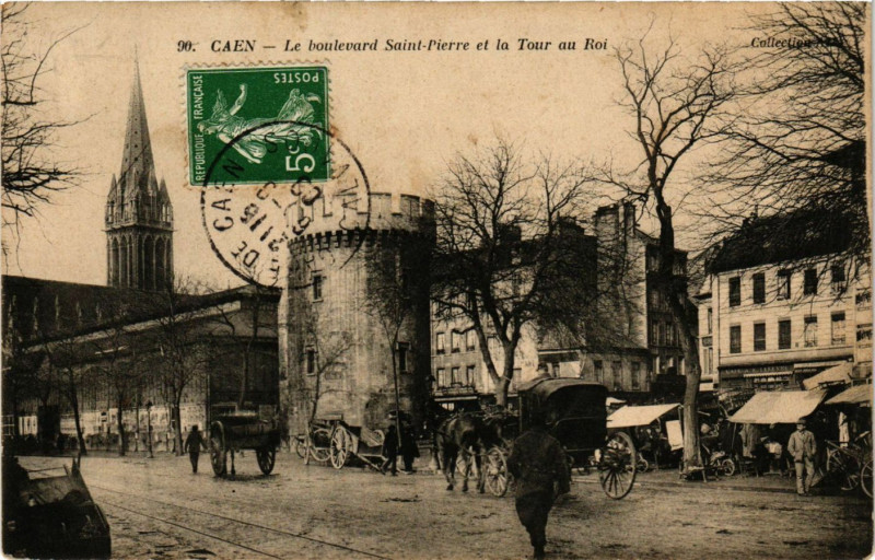 Carte postale ancienne Caen - Le boulevard Saint-Pierre à Caen