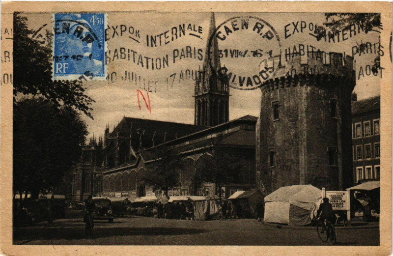 Carte postale ancienne Caen - La Tour Leroy à Caen