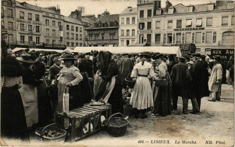 Carte postale ancienne Lisieux - Le Marche à Lisieux