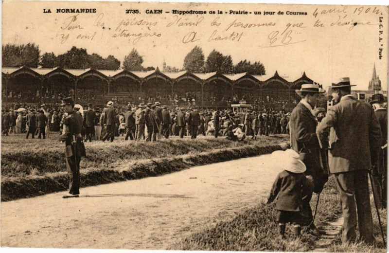 Carte postale ancienne Caen - Hippodrome de la Prairie à Caen