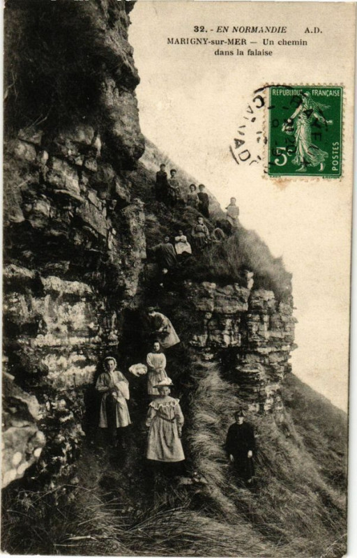 Carte postale ancienne Marigny-sur-Mer - Un chemin