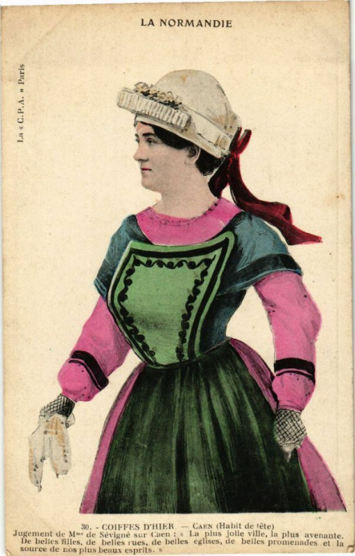 Carte postale ancienne La Normandie - Coiffes d'Hier