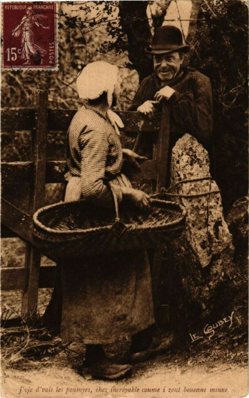 Carte postale ancienne J'vie d'vais le poumyes