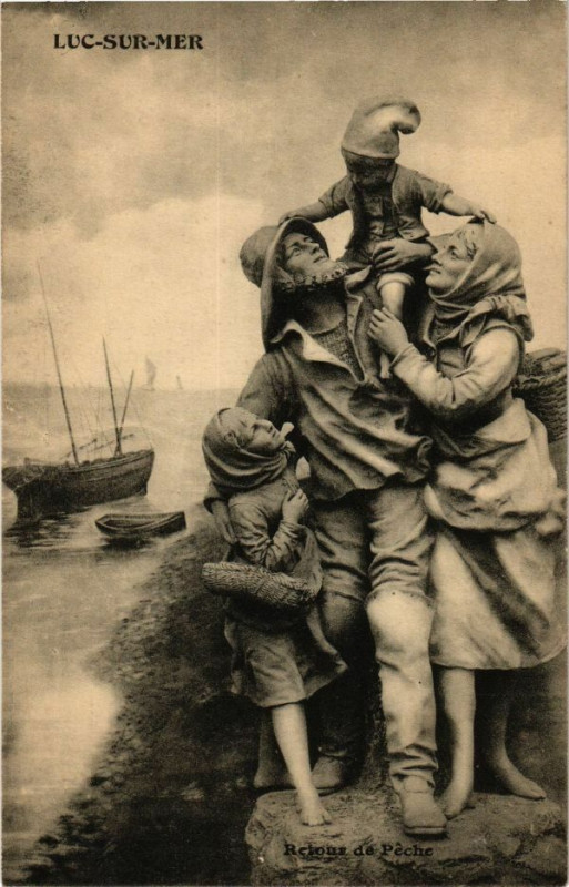 Carte postale ancienne Luc-sur-Mer - Reiour de Peche à Luc-sur-Mer