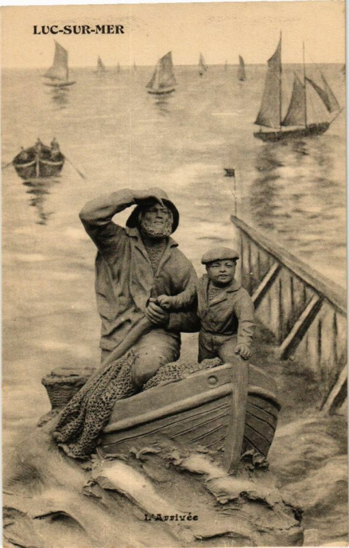 Carte postale ancienne Luc-sur-Mer - L'Arrivee à Luc-sur-Mer
