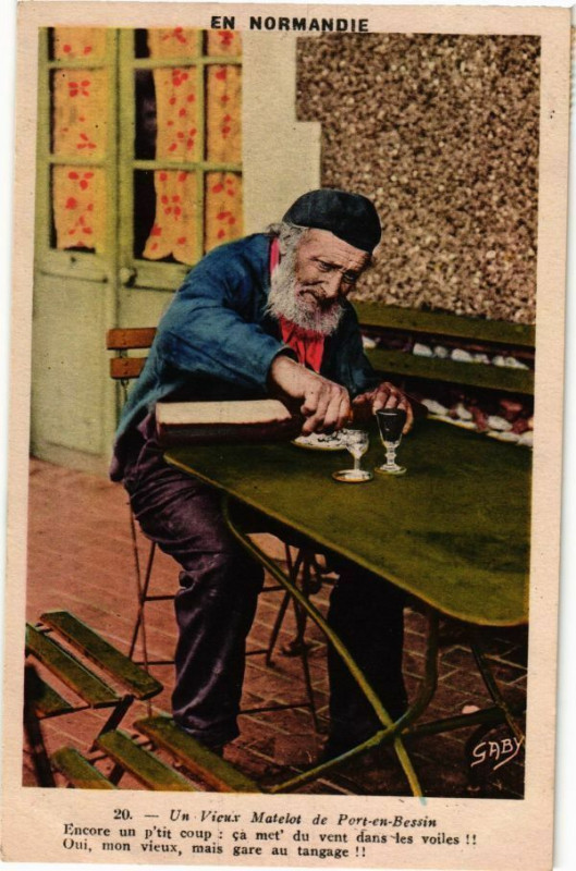Carte postale ancienne En Normandie - Un Vieux Matelot à Port-en-Bessin-Huppain
