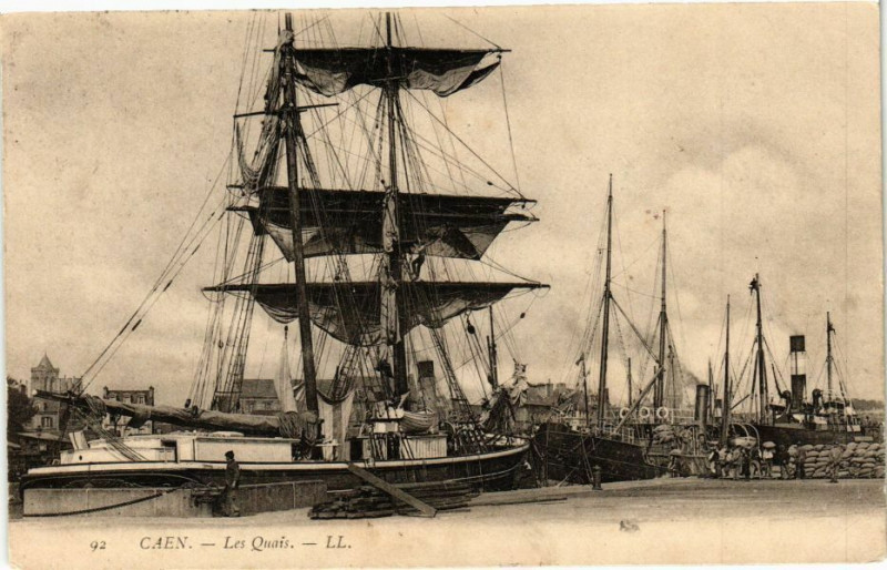 Carte postale ancienne Caen - Les Quais à Caen