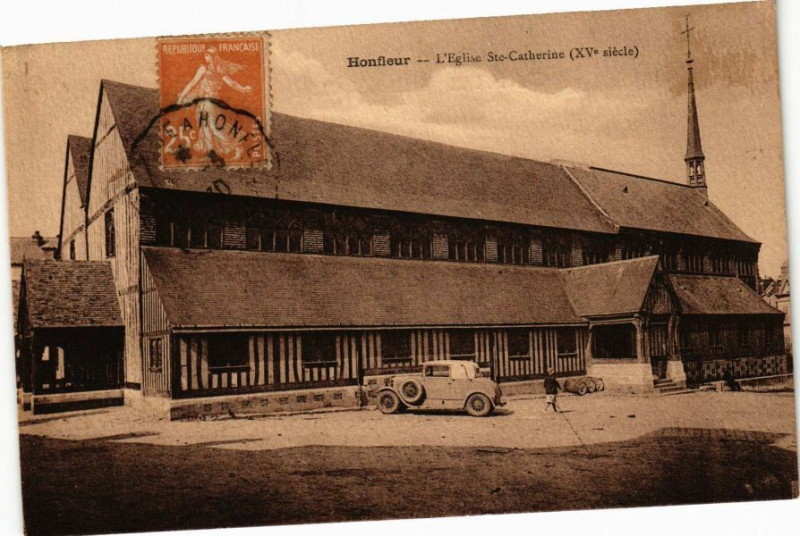 Carte postale ancienne Honfleur - L'Eglise Sainte-Catherine à Honfleur