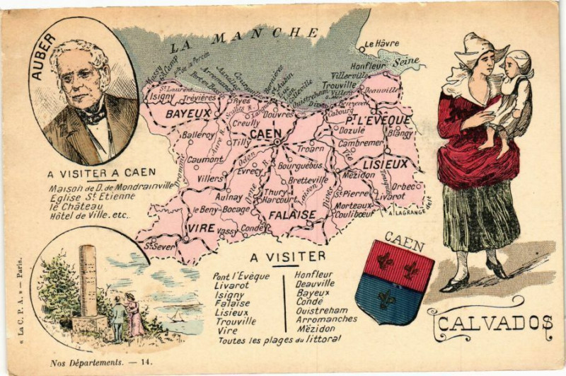 Carte postale ancienne Calvados - La Manche