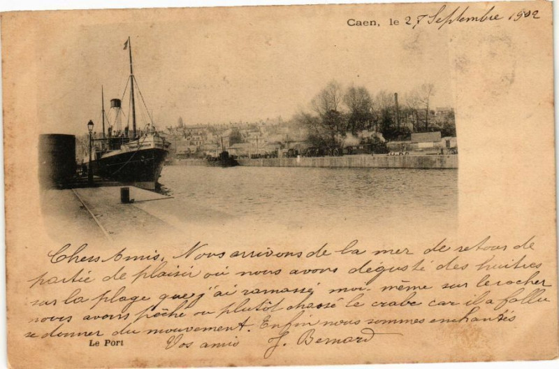 Carte postale ancienne Caen - Le Port à Caen