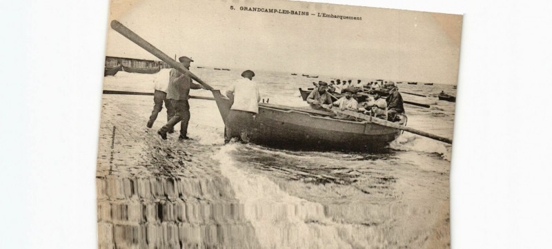 Carte postale ancienne Grandcamp-les-Bains - L'Embarquement