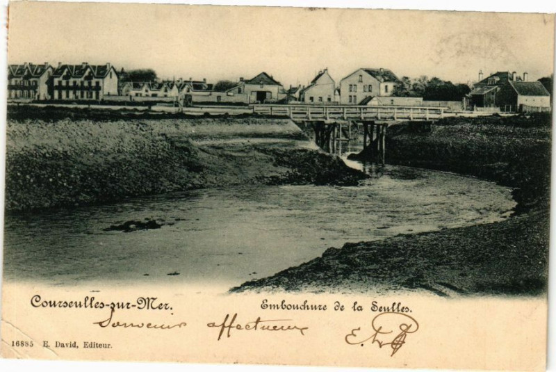 Carte postale ancienne Courseulles-sur-Mer - Embouchure de la Seulles à Courseulles-sur-Mer