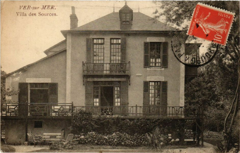 Carte postale ancienne Ver-sur-Mer - Villa des Sources à Ver-sur-Mer