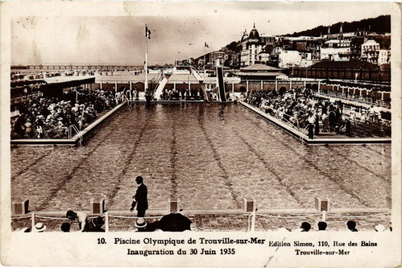 Carte postale ancienne Piscine Olympique de Trouville-sur-Mer - Inauguration du 30 Juin à Trouville-sur-Mer