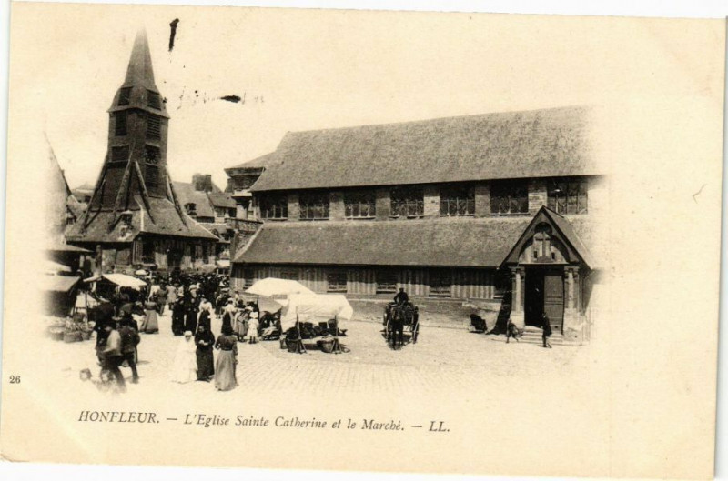 Carte postale ancienne Honfleur - L'Eglise Saint-Catherine à Honfleur