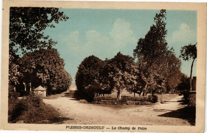 Carte postale ancienne Plessis Grimoult - Le Champ de Foire