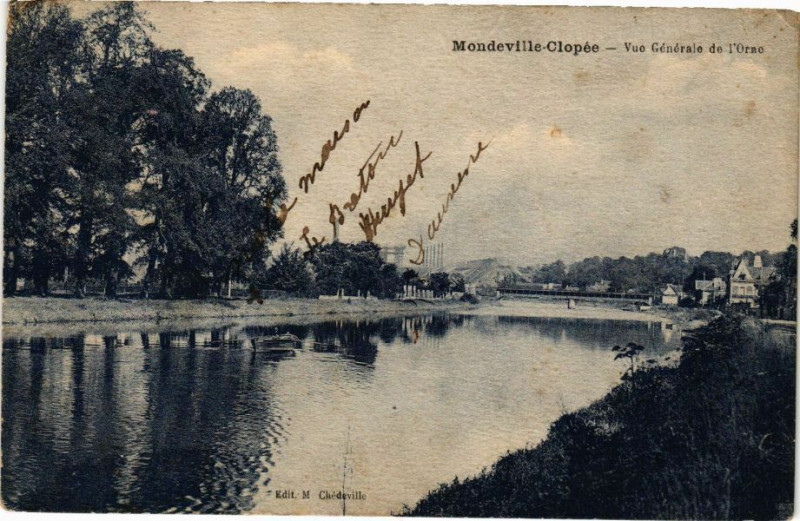 Carte postale ancienne Vue générale de l'Orne à Mondeville