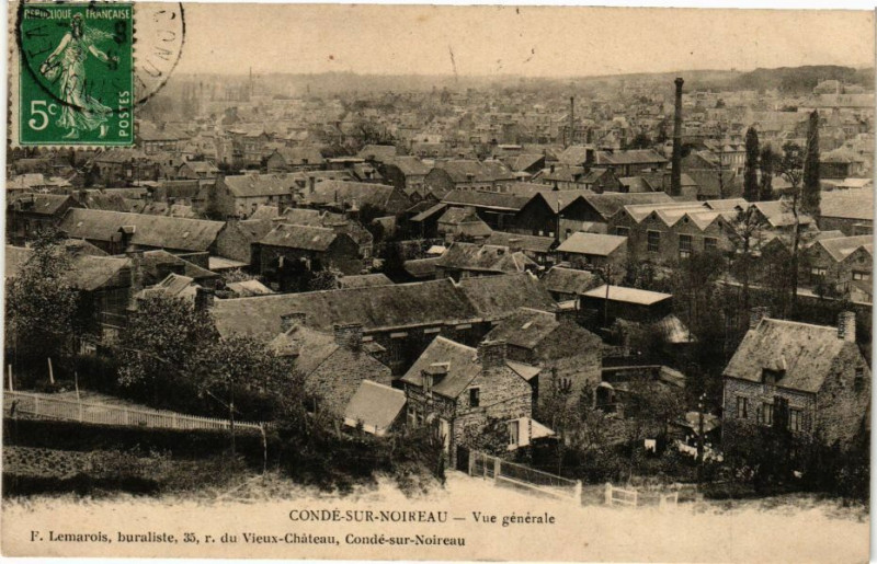 Carte postale ancienne Conde-sur-Noireau - Vue générale