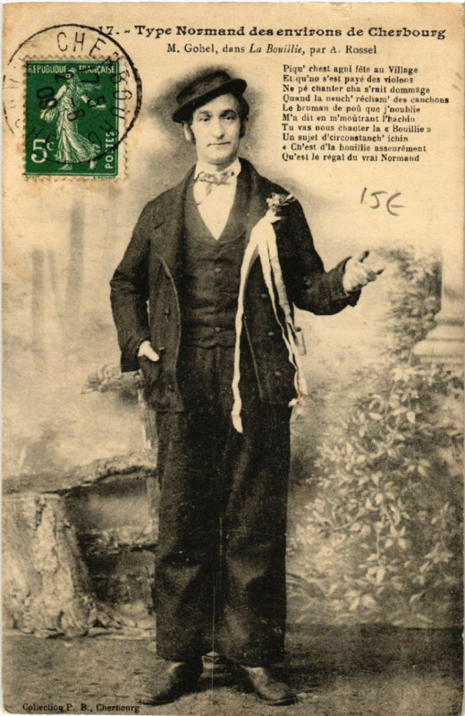 Carte postale ancienne Type Normand des Env. de Cherbourg - Folklore