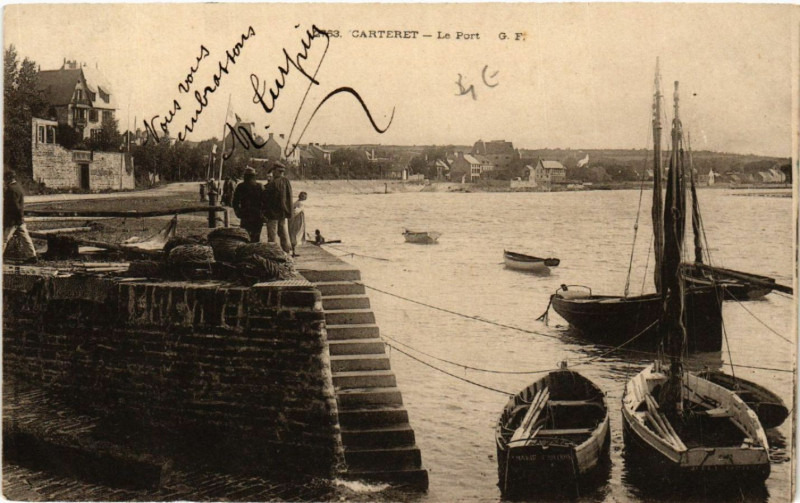 Carte postale ancienne Carteret - Le Port