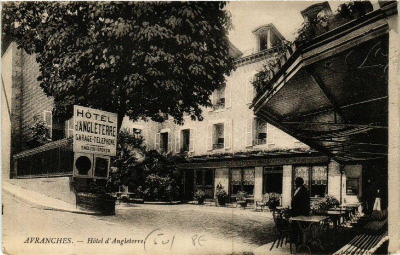 Carte postale ancienne Avranches - Hotel d'Angleterre à Avranches