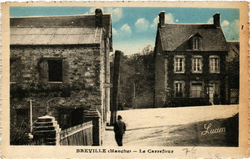 Carte postale ancienne Breville - Le Carrefour