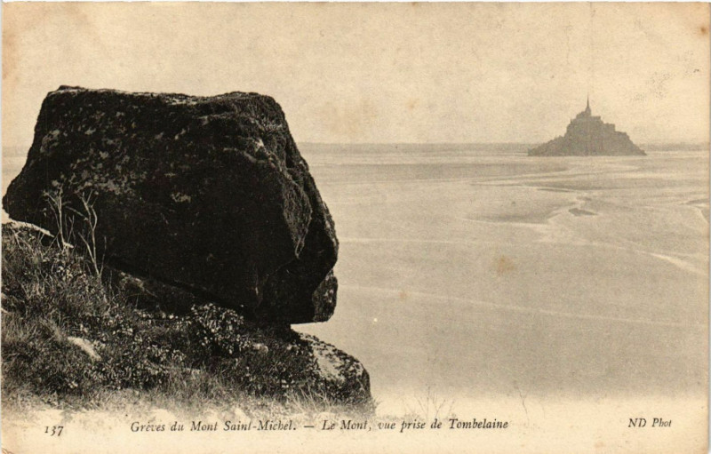 Carte postale ancienne Le Mont Saint-Michel - Gréves du Mont Saint-Michel - Le Mont au Mont-Saint-Michel