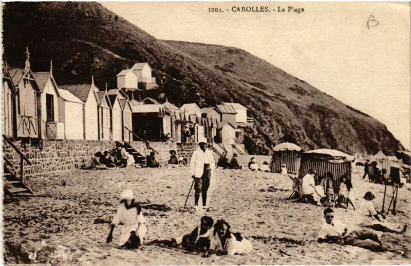 Carte postale ancienne Carolles - La Plage à Carolles