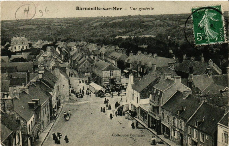 Carte postale ancienne Barneville-sur-Mer - Vue générale