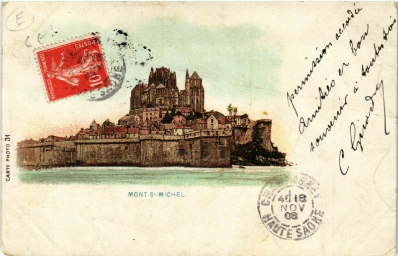 Carte postale ancienne Le Mont Saint-Michel - Vue - Litho au Mont-Saint-Michel