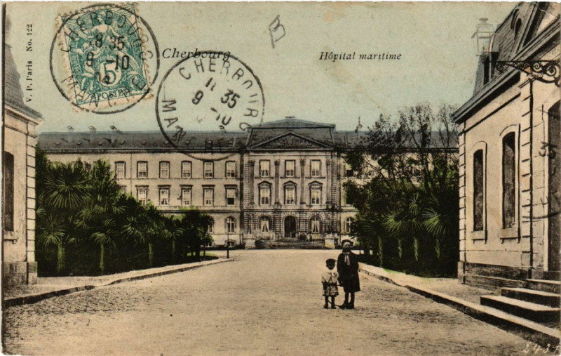 Carte postale ancienne Cherbourg - Hopital Maritime