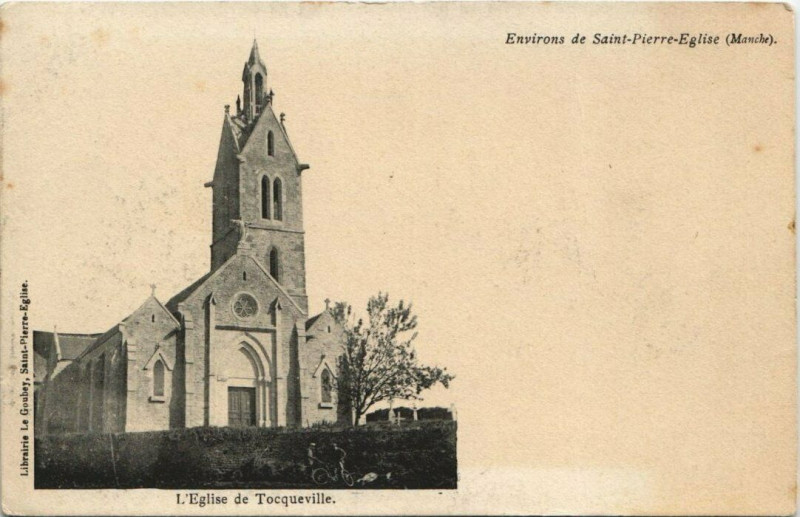 Carte postale ancienne Tocqueville - L'Eglise à Tocqueville