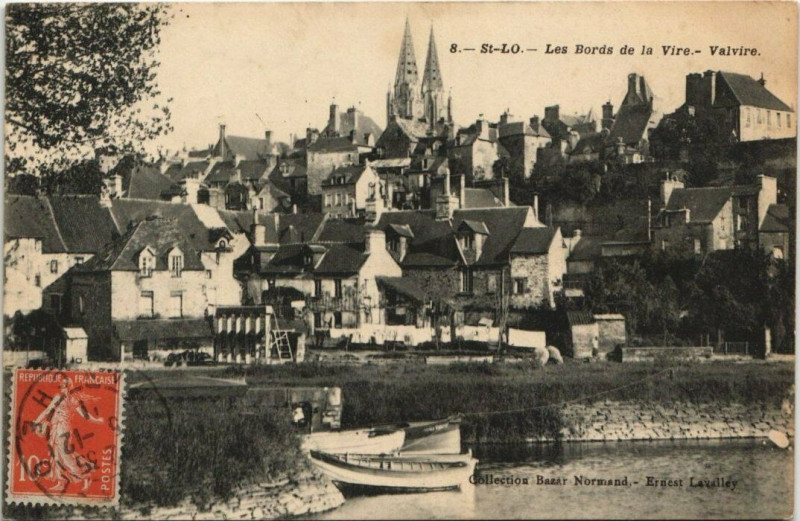 Carte postale ancienne Saint-Lo - les Bords de la Vire - Valvire à Saint-Lô