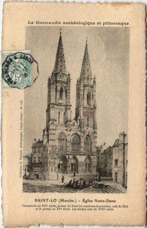 Carte postale ancienne Saint-Lo - Eglise N.-D. à Saint-Lô