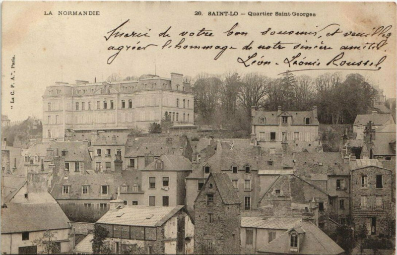 Carte postale ancienne Saint-Lo - Quartier Sint-Georges à Saint-Lô