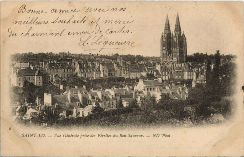 Carte postale ancienne Saint-Lo - vue générale à Saint-Lô