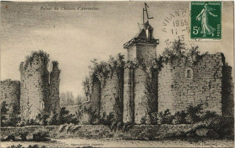 Carte postale ancienne Avranches - Ruines du Chateau à Avranches