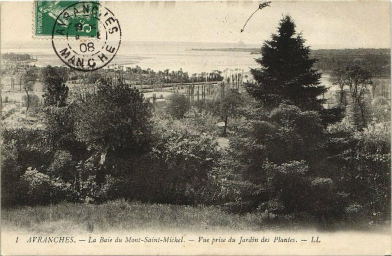 Carte postale ancienne Avranches - Vue sur la Baie du Mon Saint-Michel à Avranches