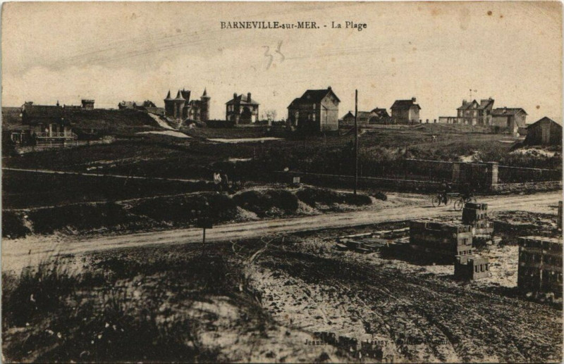 Carte postale ancienne Barneville-sur-Mer - la Plage