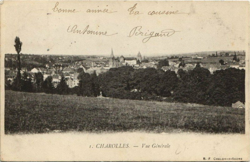 Carte postale ancienne Charolles - Vue générale