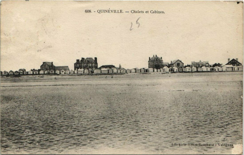 Carte postale ancienne Quineville - Chalets et Cabines à Quinéville