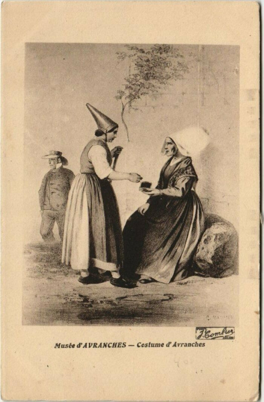 Carte postale ancienne Avranches Costumes, Musée à Avranches