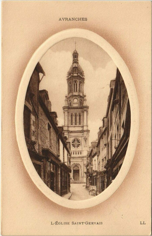 Carte postale ancienne Avranches - l'Eglise Saint-Gervais à Avranches
