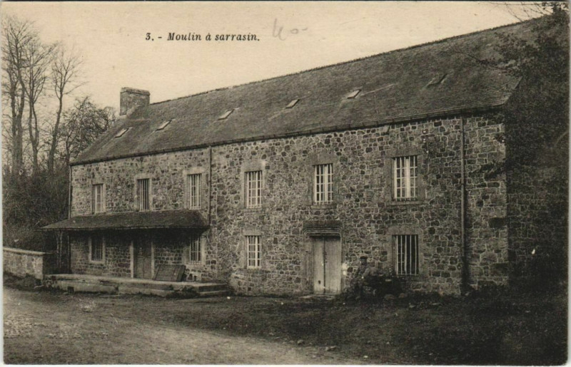 Carte postale ancienne Abbaye de N.-D. de Grace - Bricquebec - Moulin a sarrasin