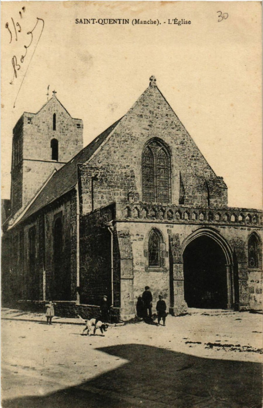 Carte postale ancienne Saint-Quentin - Eglise