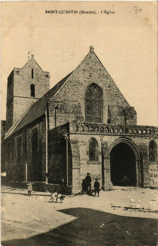 Carte postale ancienne Saint-Quentin - Eglise